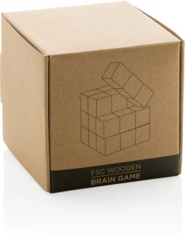 FSC® Puinen aivopeli kangaspussissa, valkoinen