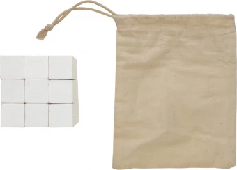 FSC® Puinen aivopeli kangaspussissa, valkoinen