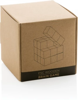 FSC® Puinen aivopeli kangaspussissa, valkoinen