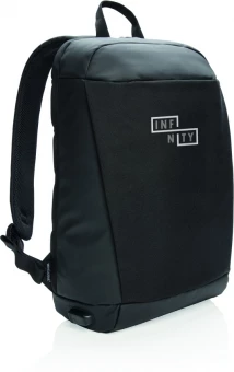 Madrid anti-theft RFID USB kannettavan tietokoneen reppu, PVC vapaa, musta