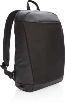 Madrid anti-theft RFID USB kannettavan tietokoneen reppu, PVC vapaa, musta