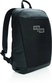 Madrid anti-theft RFID USB kannettavan tietokoneen reppu, PVC vapaa, musta