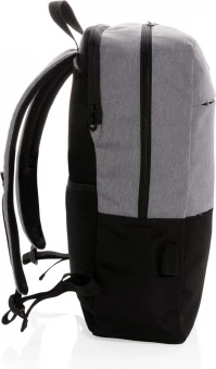 Moderni 15.6" USB & RFID kannettavan tietokoneen reppu PVC vapaa, musta