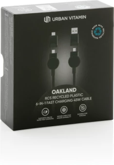 Oakland RCS 1.2m 6-in-1 nopean latauksen 45W kaapeli