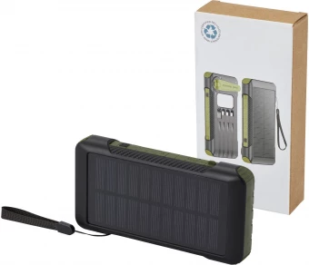 Soldy 10 000 mAh:n RCS-kierrätetystä muovista valmistettu aurinkodynamovaravirtalähde