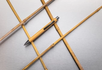 Slim design bamboo pen, brown