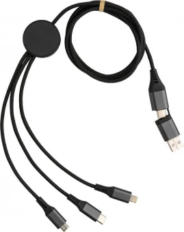 Terra RCS kierrätysalumiinista valmistettu 120 cm 6-in-1 kaapeli 120 cm