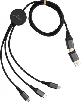 Terra RCS kierrätysalumiinista valmistettu 120 cm 6-in-1 kaapeli 120 cm