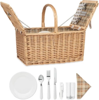 Pajuinen piknik-kori 4 hengelle