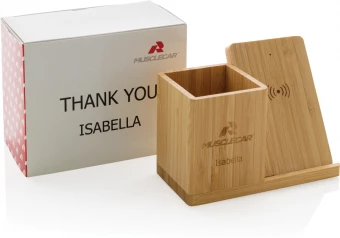 Calgary bambusta valmistettu 10W langaton laturi