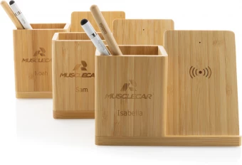 Calgary bambusta valmistettu 10W langaton laturi