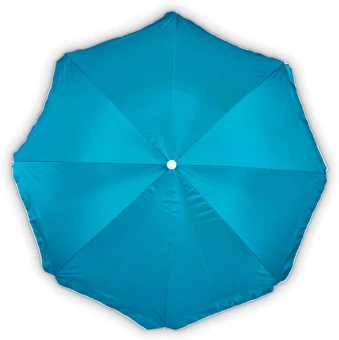 Portable sun shade umbrella in 210T polyester with inner UV coating for instant protection (SPF 30+). Lightweight and adjustable. Portable pouch included. Ø 150 cm.