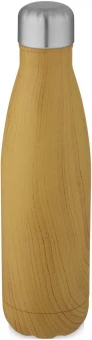 Cove 500 ml tyhjiöeristetty pullo, ruostumatonta terästä, puupainatus