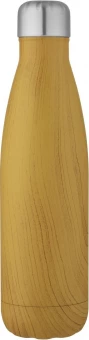 Cove 500 ml tyhjiöeristetty pullo, ruostumatonta terästä, puupainatus
