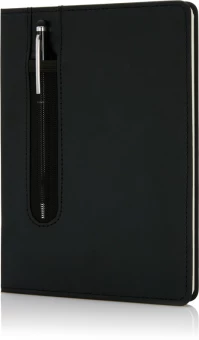 Basic kovakantinen PU A5 muistikirja osoitinkynällä