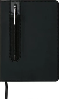 Basic kovakantinen PU A5 muistikirja osoitinkynällä