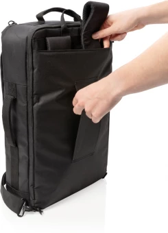 Swiss peak muunneltava matkareppu, PVC vapaa, musta