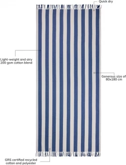 VINGA Ornos GRS kierrätetty puuvillainen hamam-pyyhe