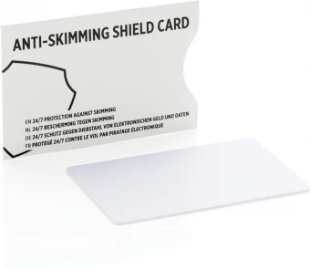 Anti-skimming RFID korttisuoja aktiivisella häirintäsirulla, valkoinen