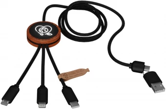 SCX.design C37 3-in-1 rPET laadimiskaabel valgustuva logoga