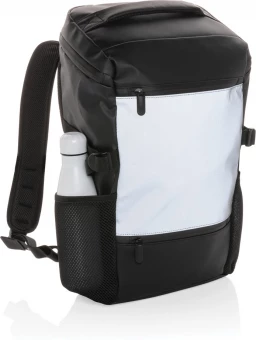 PU erittäin näkyvä helppokäyttöinen 15.6" reppu kannettavalle tietokoneelle, musta