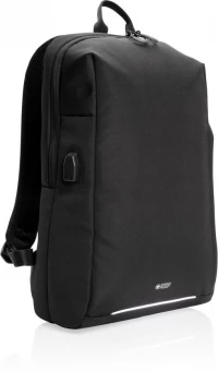 Swiss Peak AWARE™ RFID ja USB kannettavan tietokoneen reppu, musta