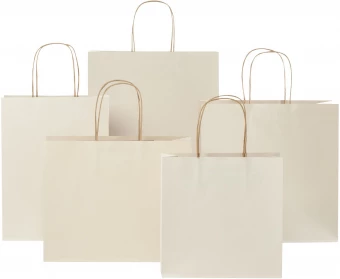 Taaskasutatud materjalist paberkott, keskmine