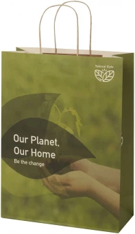 Taaskasutatud materjalist paberkott - XXL suurus - Trükk hinnas