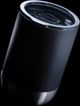 Taaskasutatud roostevabast terasest termos.