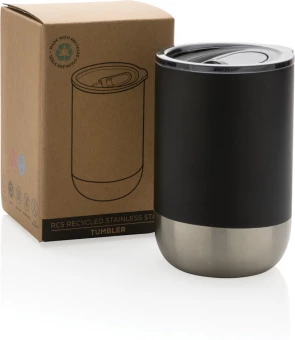 Taaskasutatud roostevabast terasest termos.