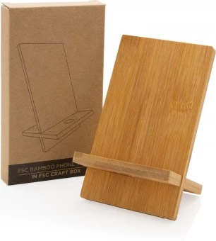 FSC® bambusta valmistettu puhelinteline FSC® kraft-laatikossa, ruskea
