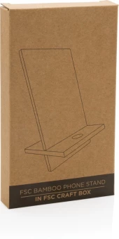 FSC® bambusta valmistettu puhelinteline FSC® kraft-laatikossa, ruskea