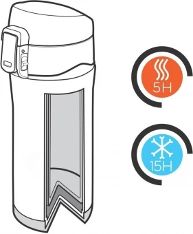 RCS Recycled stainless steel easy lock vacuum mug, black