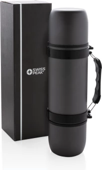Swiss Peak tyhjiöpullo, 2 kuppia, harmaa