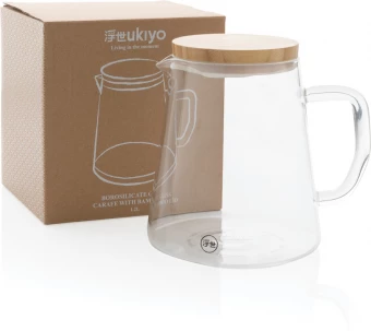 Ukiyo borosilikaattilasinen kannu bambukannella 1.2L