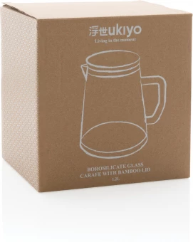 Ukiyo borosilikaattilasinen kannu bambukannella 1.2L