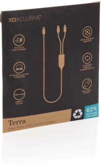 USB-C väljundiga laadimiskaabel Terra 100W