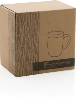 Valge äärega keraamiline kruus