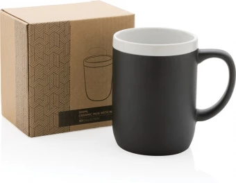 Valge äärega keraamiline kruus