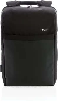Swiss Peak 15" varkaudenesto RFID & USB reppu PVC vapaa, musta