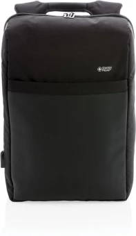 Swiss Peak 15" varkaudenesto RFID & USB reppu PVC vapaa, musta