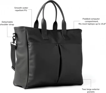 VINGA Baltimore hybridi toimistolaukku, musta