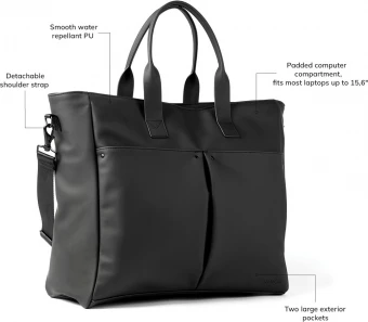 VINGA Baltimore hybridi toimistolaukku, musta