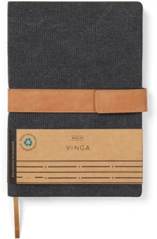 VINGA Bosler RCS taaskasutatud kangast märkmik, must