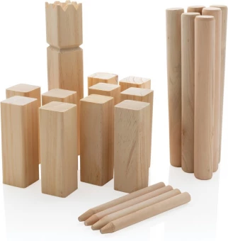 Puinen kubb-setti, ruskea