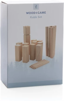 Puinen kubb-setti, ruskea