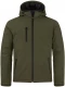 Polsterdatud kapuutsiga softshell jope