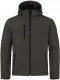 Polsterdatud kapuutsiga softshell jope