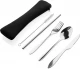 4 PCS ruostumattomasta teräksestä valmistettu uudelleenkäytettävä ruokailuvälinesarja