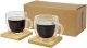 Termoklaaside komplekt bambusest alustega 250ml